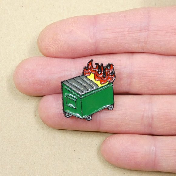 FREE ADD ON WITH PURCHASE Snarky Dumpster Fire Enamel Pin - Picture 2 of 3